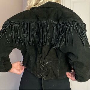 Black Fringe Women's Jacket